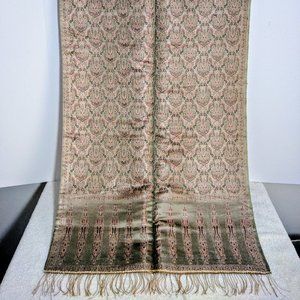 Table Runner (NEW) - 100% Indian SILK w/Golden Fringes!
